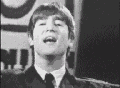 John Lennon as he appeared while performing on the British television series Top of the Pops in the early sixties.