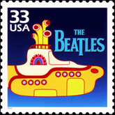 The Beatles Yellow Submarine stamp, issued by the US Post Office in 1999.