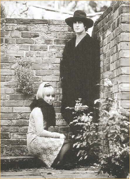 1: Lennon�s English Garden #1: John Lennon poses with his wife, Cynthia, near the brick walls of their beautiful English garden. In 1965, the couple were managing to keep their marriage together despite the toll Beatlemania had taken on them, and they make quite a lovely pair as captured in this photo.